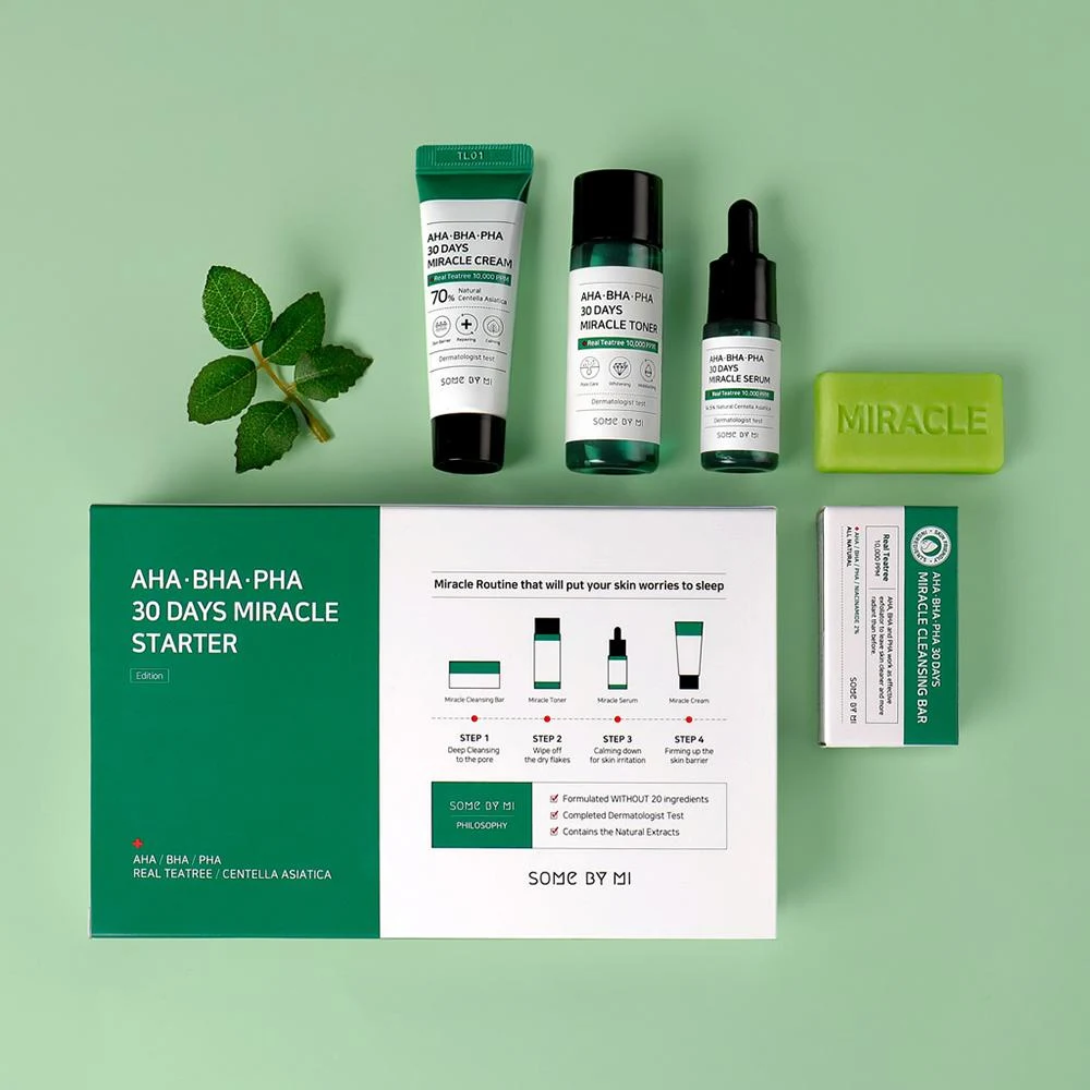 Some By Mi AHA-BHA-PHA 30 Days Miracle Starter Kit (Toner + Serum + Cream + Soap)