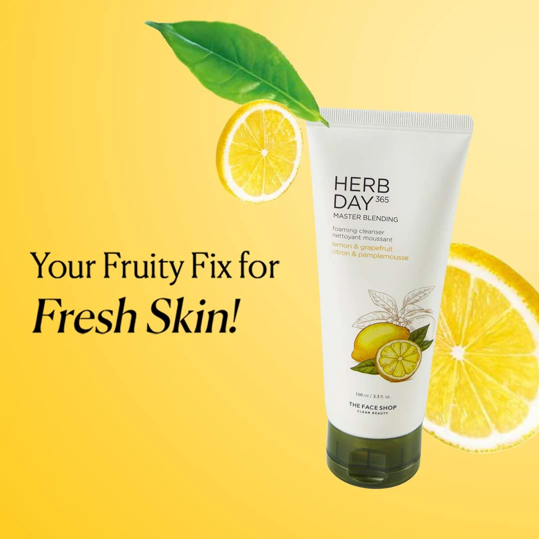 The Face Shop Herb Day 365 Foaming Cleanser - Lemon & Grapefruit 100 ml