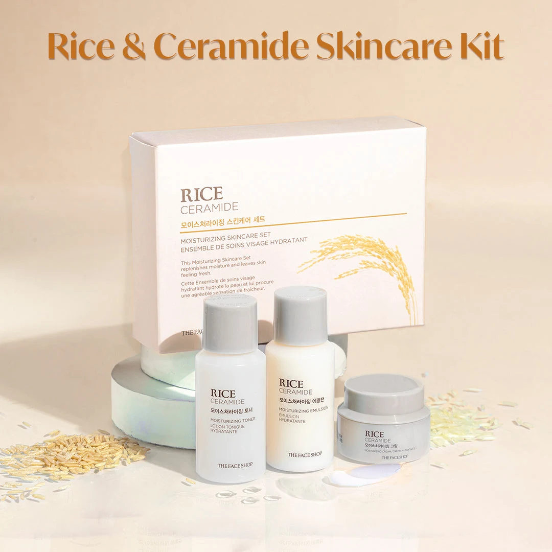 The Face Shop Ceramide & Rice Moisturizing Skincare kit