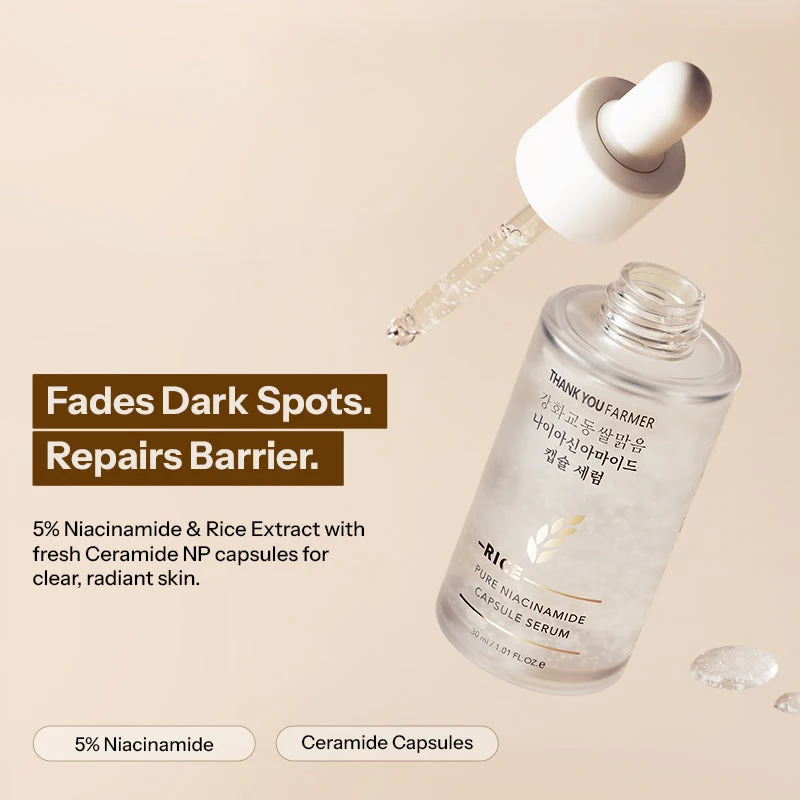 Thank You Farmer Rice Pure Niacinamide Capsule Serum 30ml