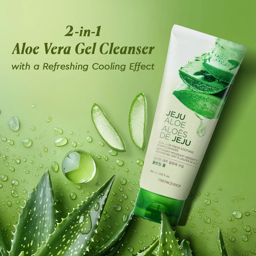 The Face Shop Jeju Aloe Fresh Soothing Cleansing Foam 150 ml