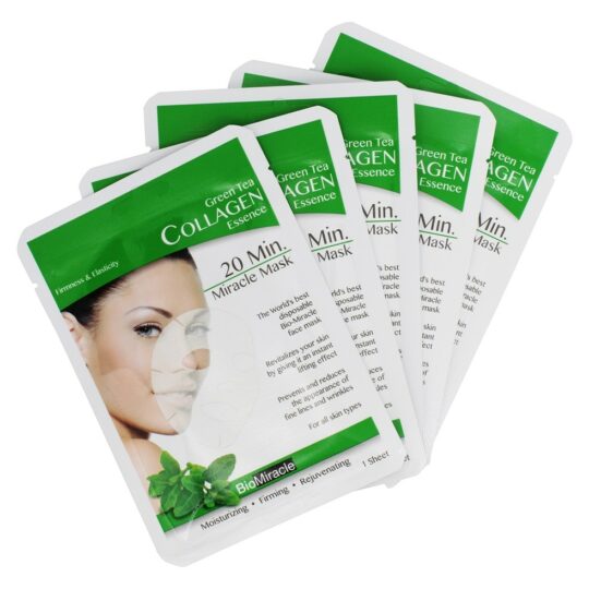 BioMiracle - Collagen Essence (5 sheet/pack Face Mask) Green Tea